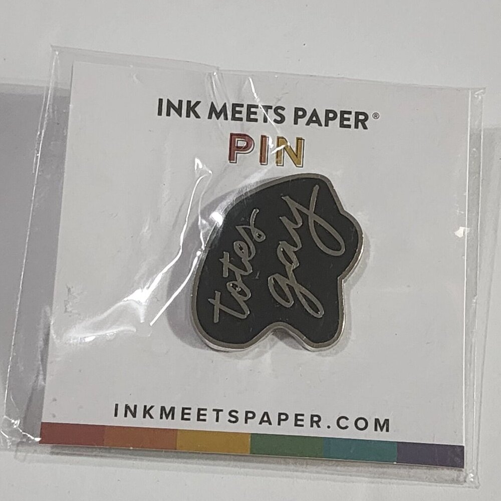 Ink Meets Paper Totes Gay Enamel Pin Gay Pride LGBTQ+ Black Silver New‎
